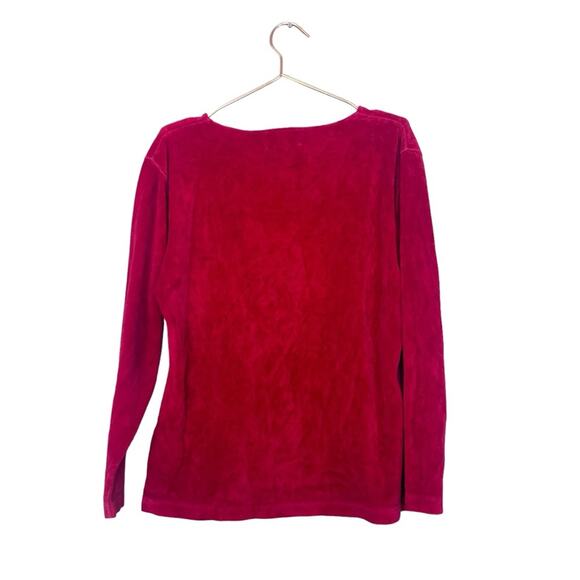 Eddie Bauer velvet red pullover size medium - Picture 4 of 6